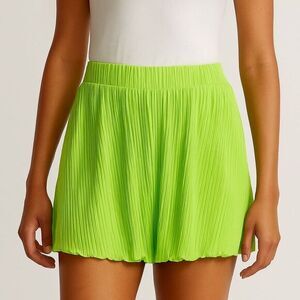 Future Collective Gabriella Karefa-Johnson‎ Y2K Neon Green Pleated Mini Skirt S
